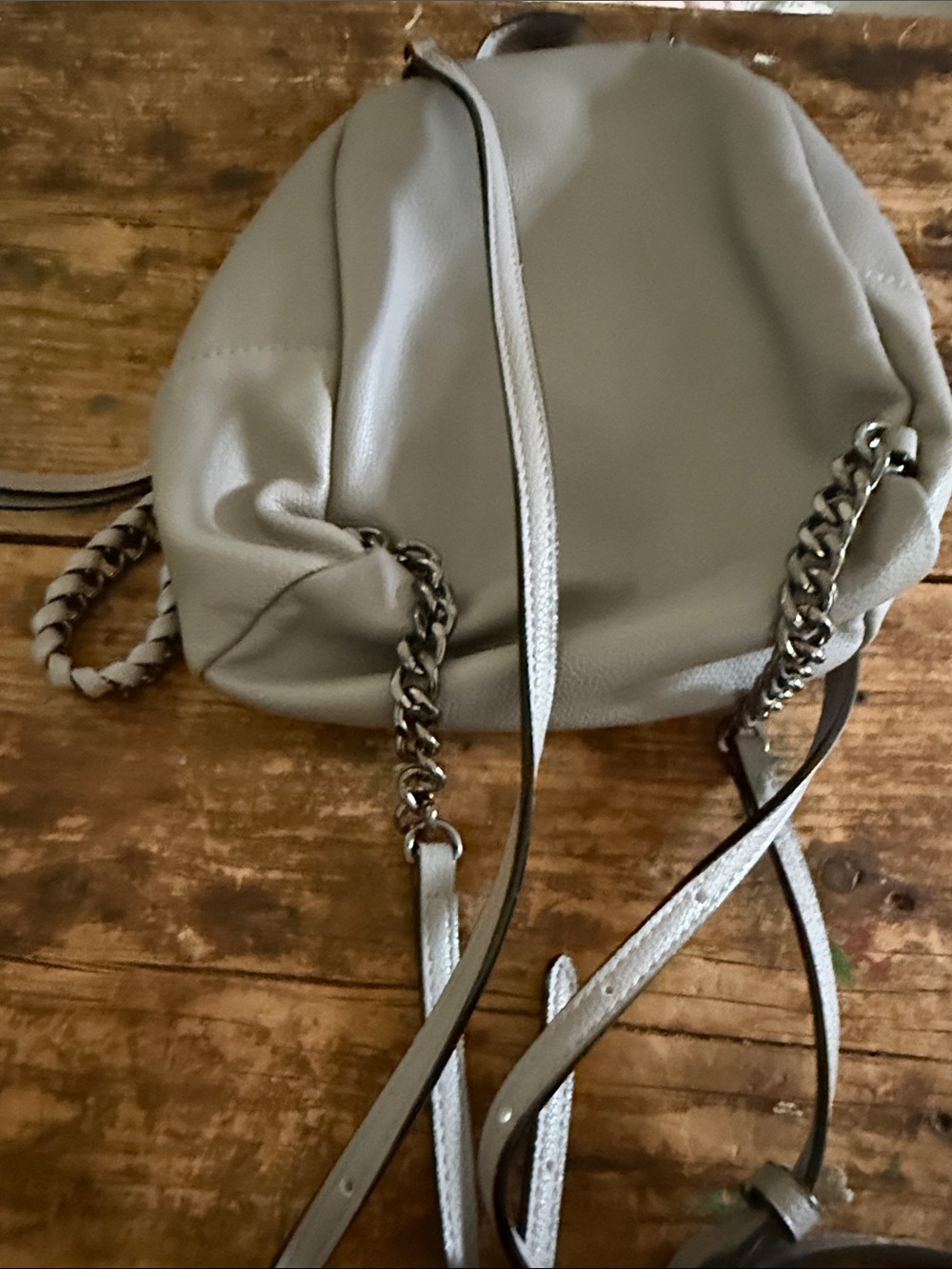 Victoria secret Metallic Silver Chevron Quilted Mini Backpack - Picture 3 of 3